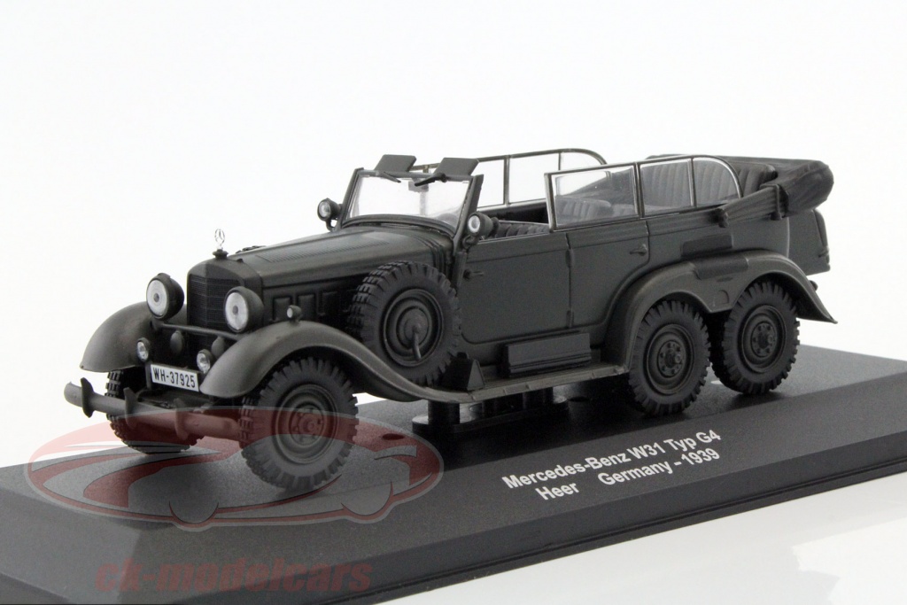 Miniature WhiteBox 1:43 – Mercedes G4 (W31) De 1938 – Couleur Gris Foncé DLK