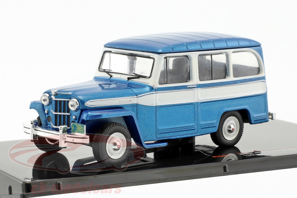 Willys Jeep Station Wagon año de construcción 1960 azul / blanco 1:43 Ixo
