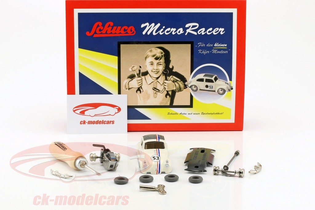 Schuco Micro Racer 1:40 – Coccinelle VW Blanche (miniature Démontable)