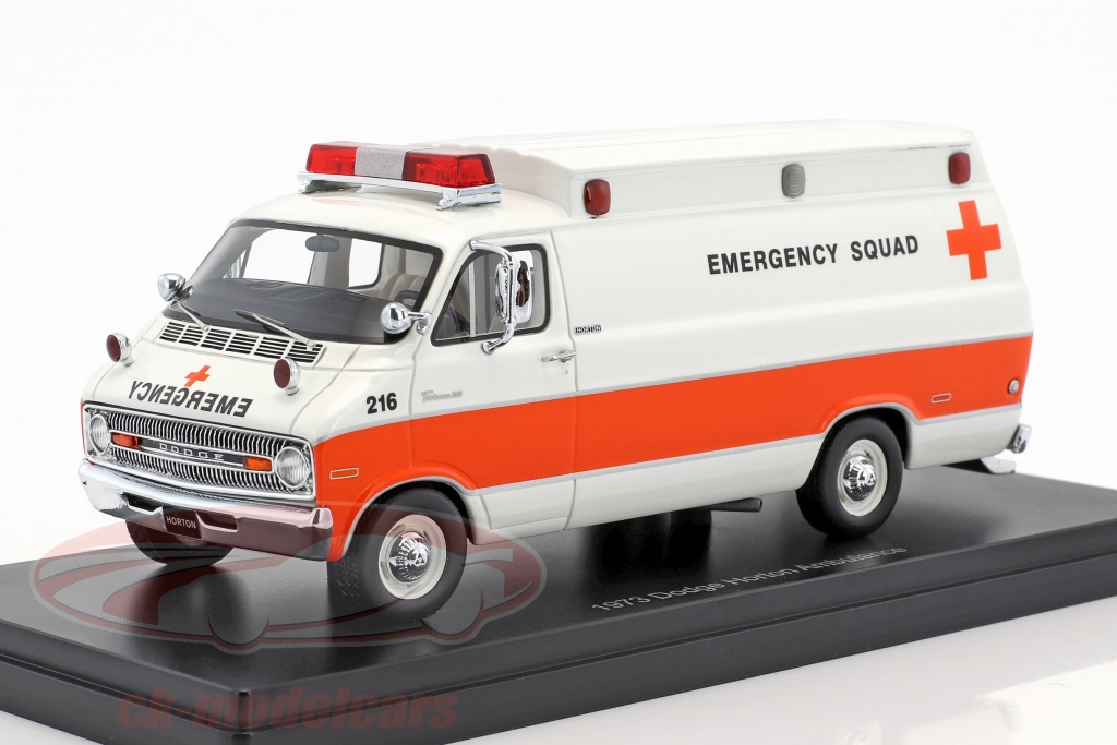 Dodge Horton Ambulance year 1973 white / orange 1:43 Neo