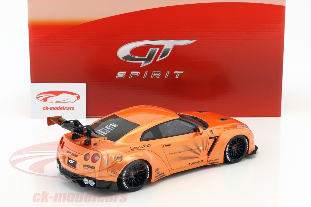 GT-SPIRIT 1:18 LB Nissan GTR R35 year 2016 orange metallic GT742 model ...