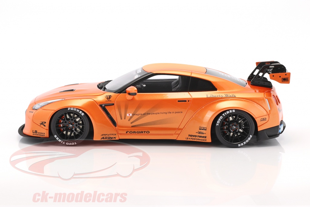 GT-SPIRIT 1:18 LB Nissan GTR R35 Baujahr 2016 orange metallic GT742 ...