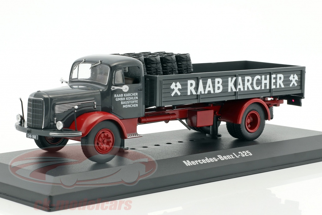 Mercedes-Benz L-325 Raab Karcher with Cargo dark gray / red 1:43 Ixo