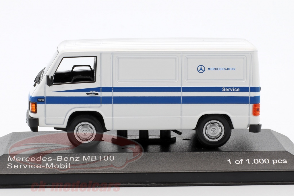 Whitebox 1 43 Mercedes Benz Mb 100 Van Mercedes Service White Blue Wb266 Model Car Wb266 4895102323180