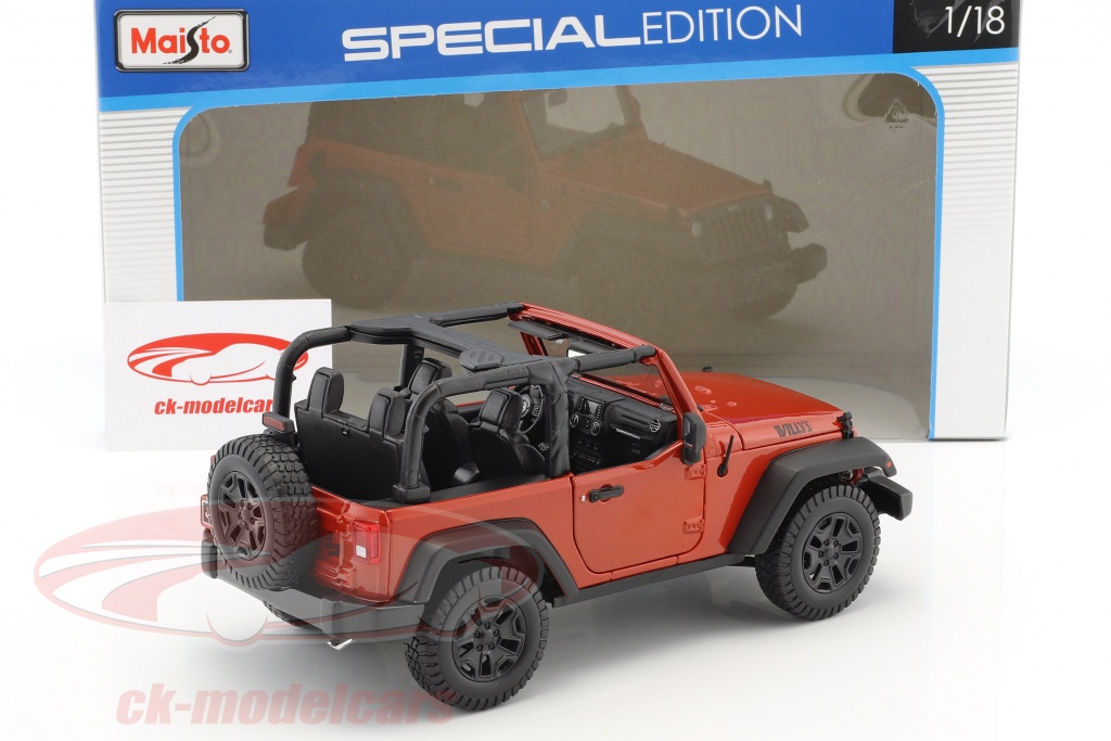 Miniature Solido Jeep Wrangler Rouge 1/18 - Occasion, Boîte Abîmée, Modèle Comme Neuf