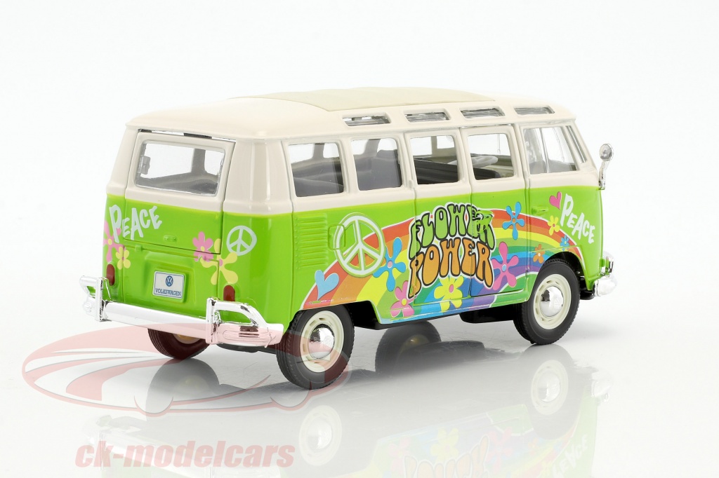 Maisto Hippie Line VW Bus T1 Samba Rot Pull Back 12cm 