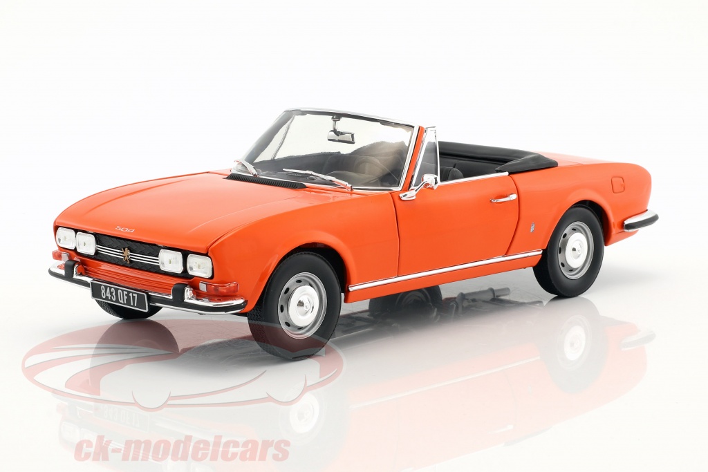 Norev 1 18 Peugeot 504 Cabriolet Year 1970 Orange 184826 Model Car