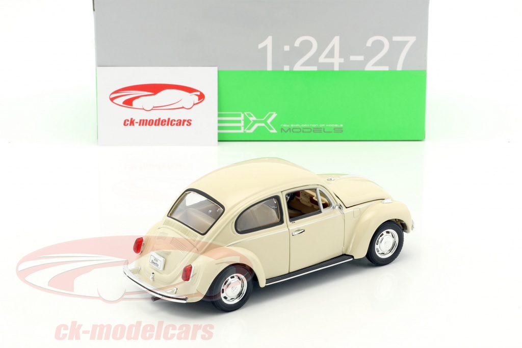 Welly Volkswagen Käfer Cabrio Modellauto 1:24 - Weiß Mit öffnenden Türen