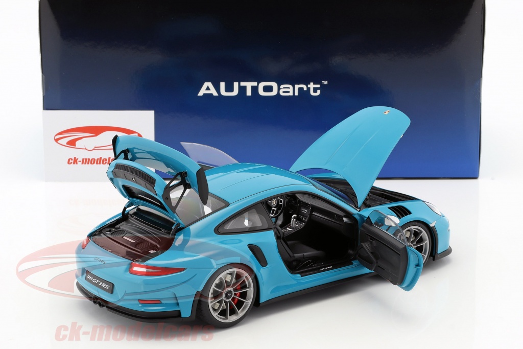 Autoart 1 18 Porsche 911 991 Gt3 Rs Year 2016 Miami Blue