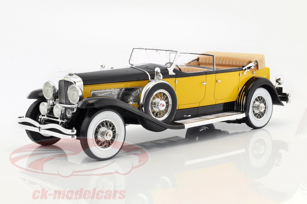 Duesenberg Model SJ Tourster Derham ano de construção 1932 amarelo-laranja / preto 1:12 Premium ClassiXXs