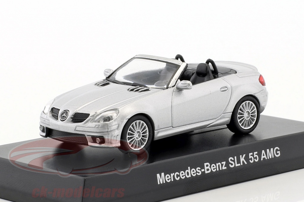 Mercedes-Benz SLK 55 AMG Cabriolet silver metallic 1:64 Kyosho