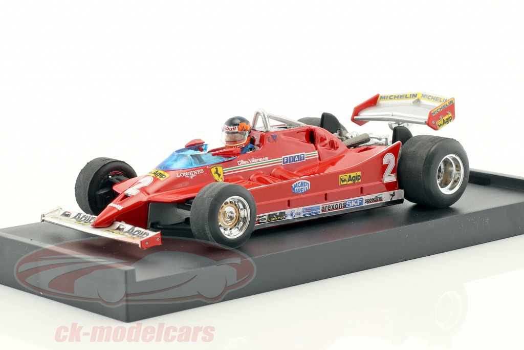 Gilles Villeneuve Ferrari 126C Turbo #2 Test Italien GP Formel 1 1980 1:43 Brumm
