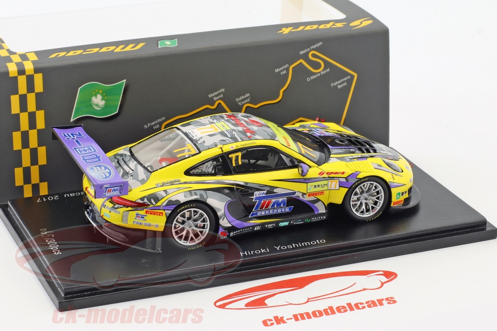 Spark 1:43 Porsche 911 GT3 R #77 9th FIA GT Cup Macau 2017 Hiroki ...