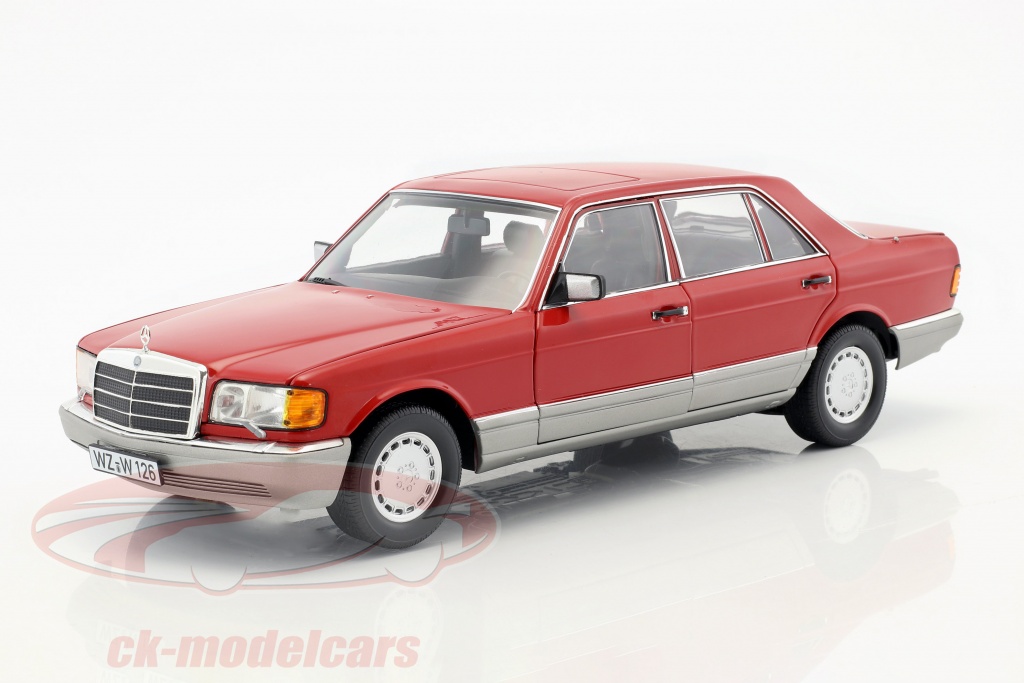 Mercedes-Benz 560 SEL W126 year 1987 red 1:18 Norev