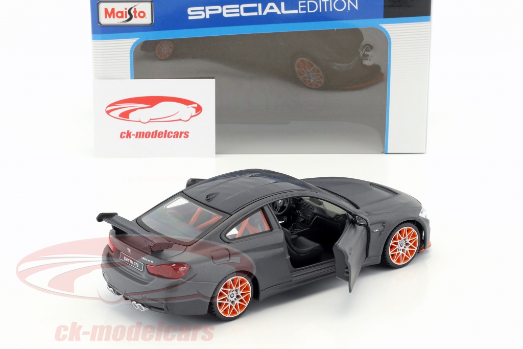 Maisto 1:24 BMW M4 GTS mattschwarz mit orangefarbenen Felgen 31246 