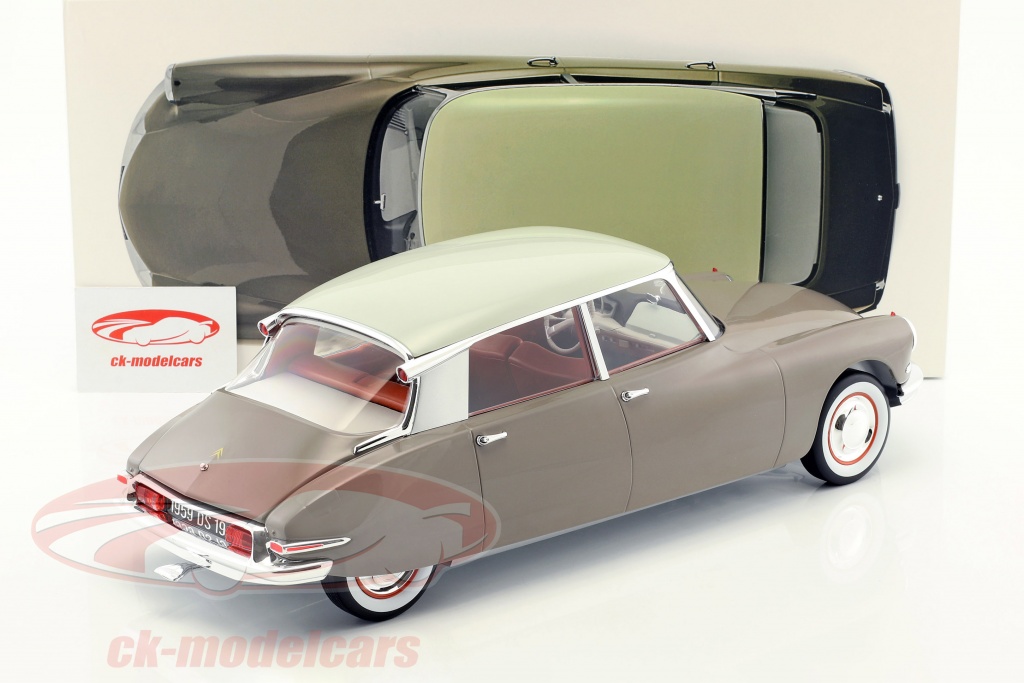 citroen ds 19 year 1959 brown / white 1:12 norev