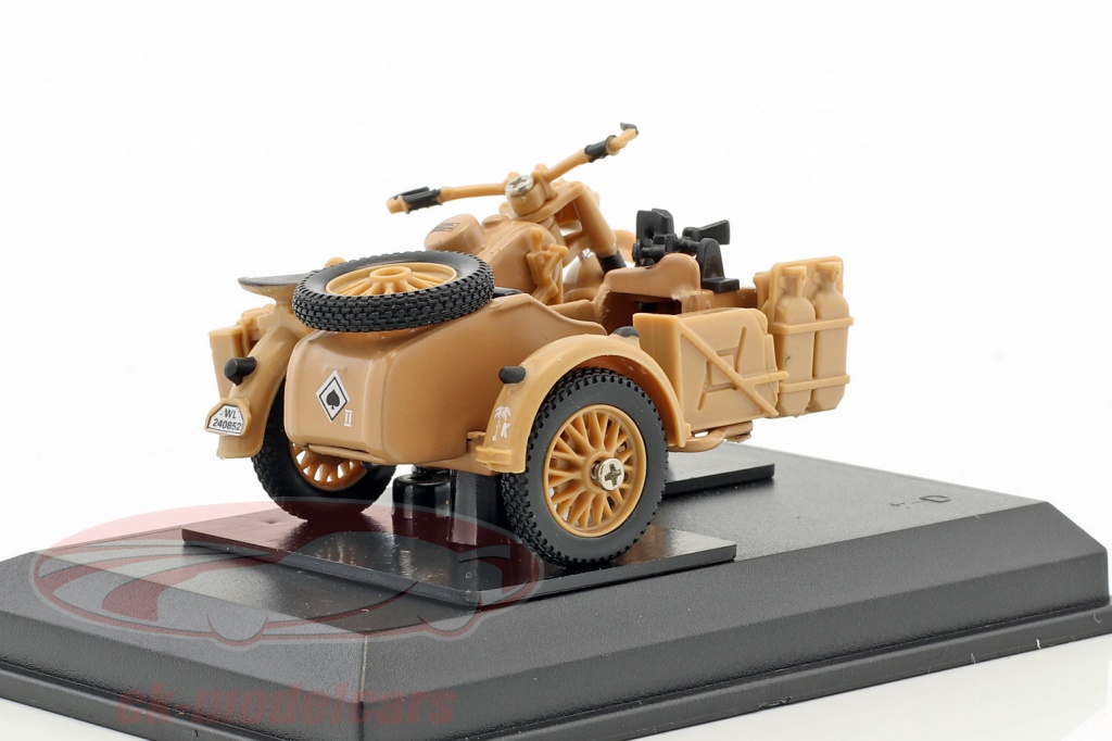 BMW R75 Afrika Korps Modell - 1/43 Mit Seitenwagen Und Vitrine