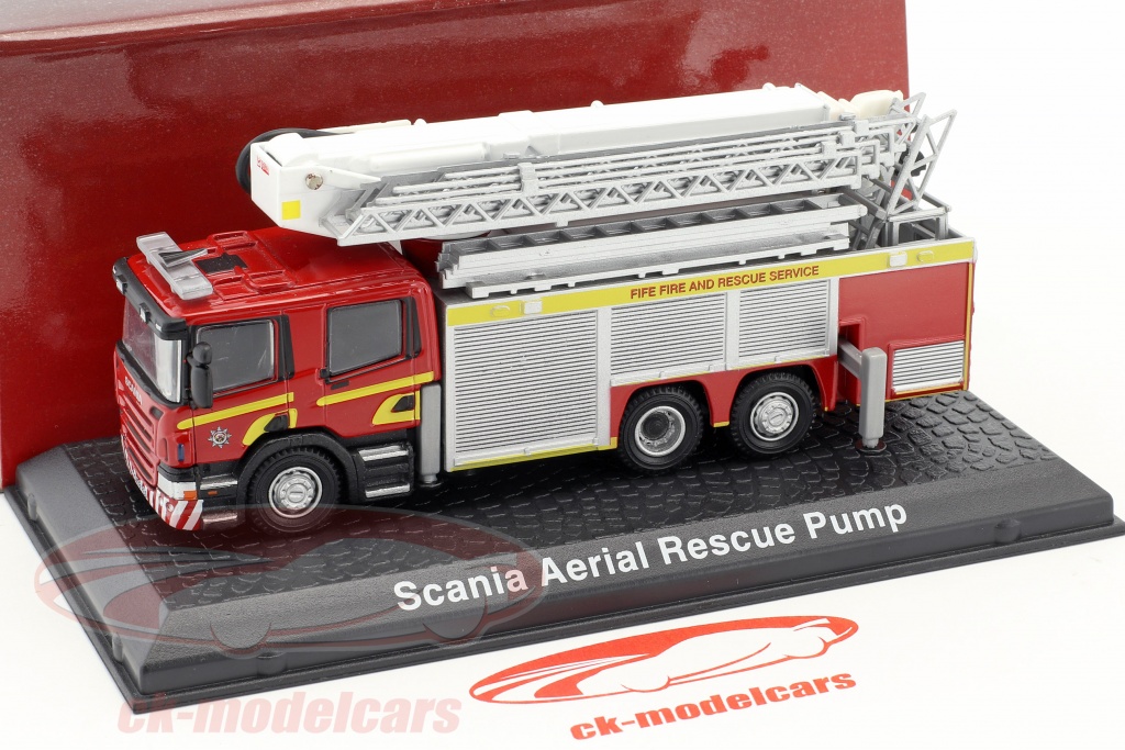 Atlas 1:72 Scania Aerial Rescue Pump fire Department red / yellow ...