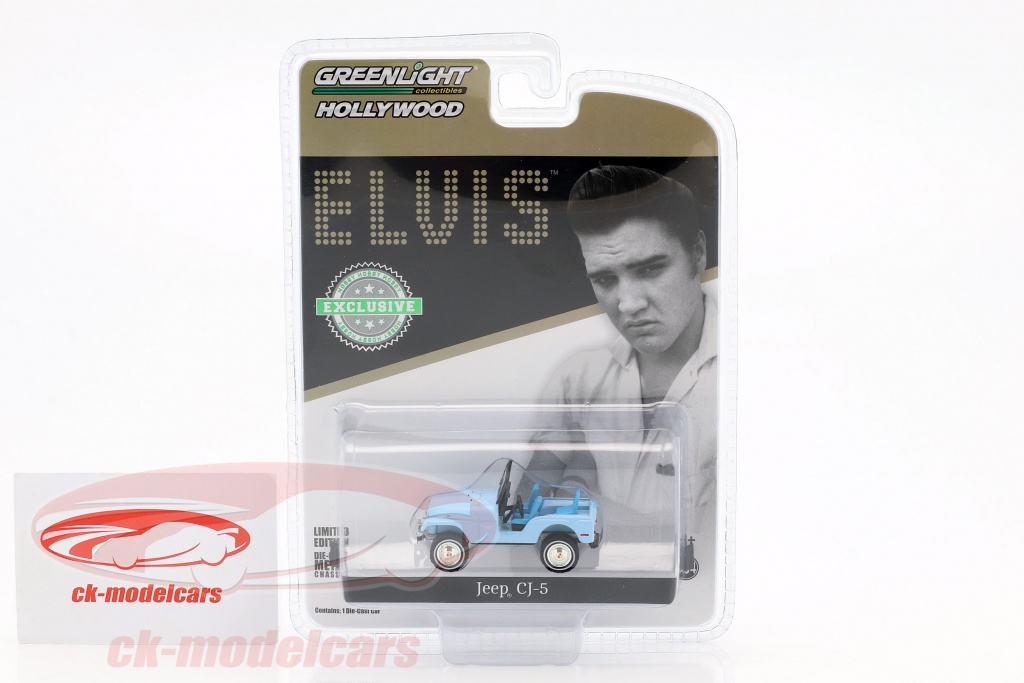 Jeep CJ-5 Elvis Presley &ndash; Greenlight 19061 &ndash; 1:18 Diecast &ndash; Modellino Auto Blu