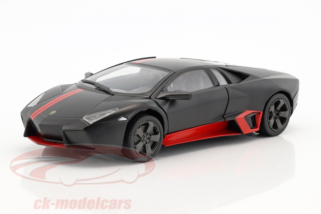 Lamborghini Reventon ano de construção 2012 aborrecido preto / vermelho 1:24 MotorMax