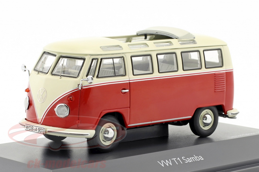 Volkswagen VW T1 Samba bus red / beige 1:43 Schuco