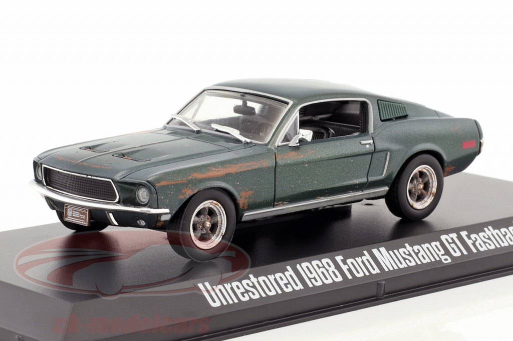 Ford Mustang GT Fastback unrestored Steve McQueen Movie Bullitt (1968) green 1:43 Greenlight