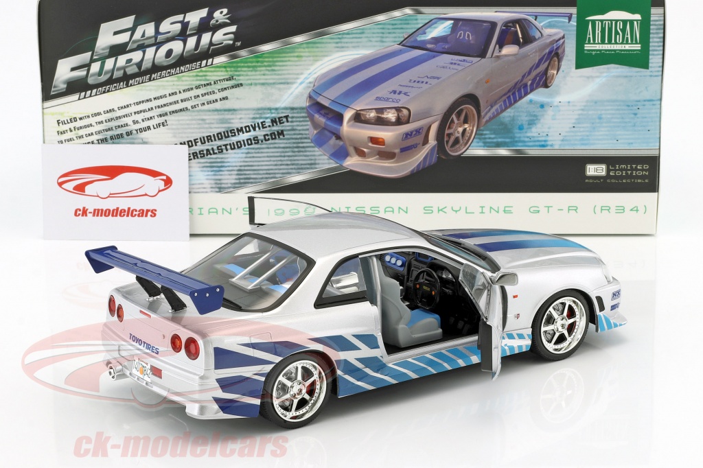 Greenlight 1:18 Brian's Nissan Skyline GT-R (R34) year 1999 Movie 2 ...