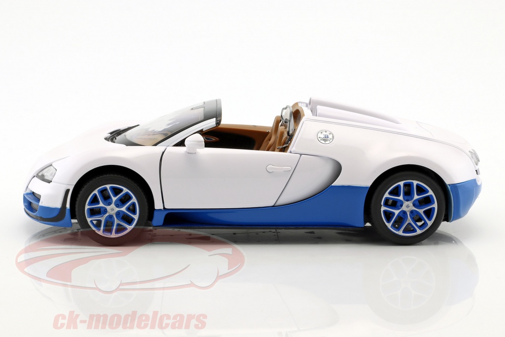 Rastar 1/24 Scale White Bugatti Veyron 16.4 Grand Sport Vitesse Licensed RC Mod 