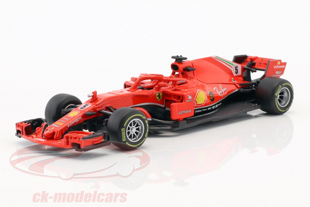 Sebastian Vettel Ferrari SF71H #5 fórmula 1 2018 em bolha 1:43 Bburago