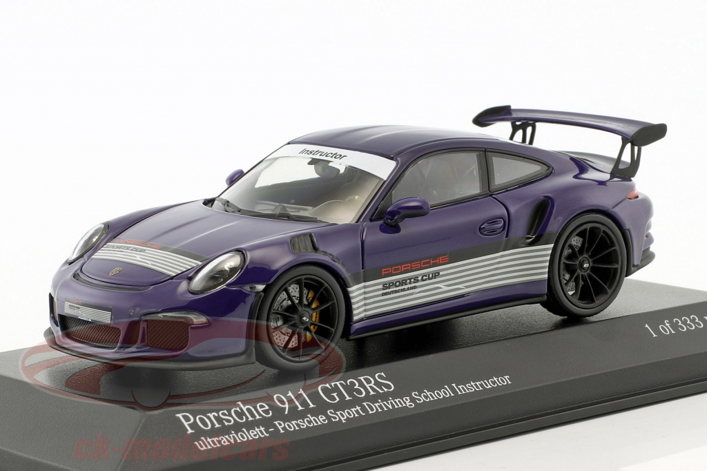 Porsche 911 (991) GT3 RS Porsche Sports Driving School Instructor ultravioletto 1:43 Minichamps