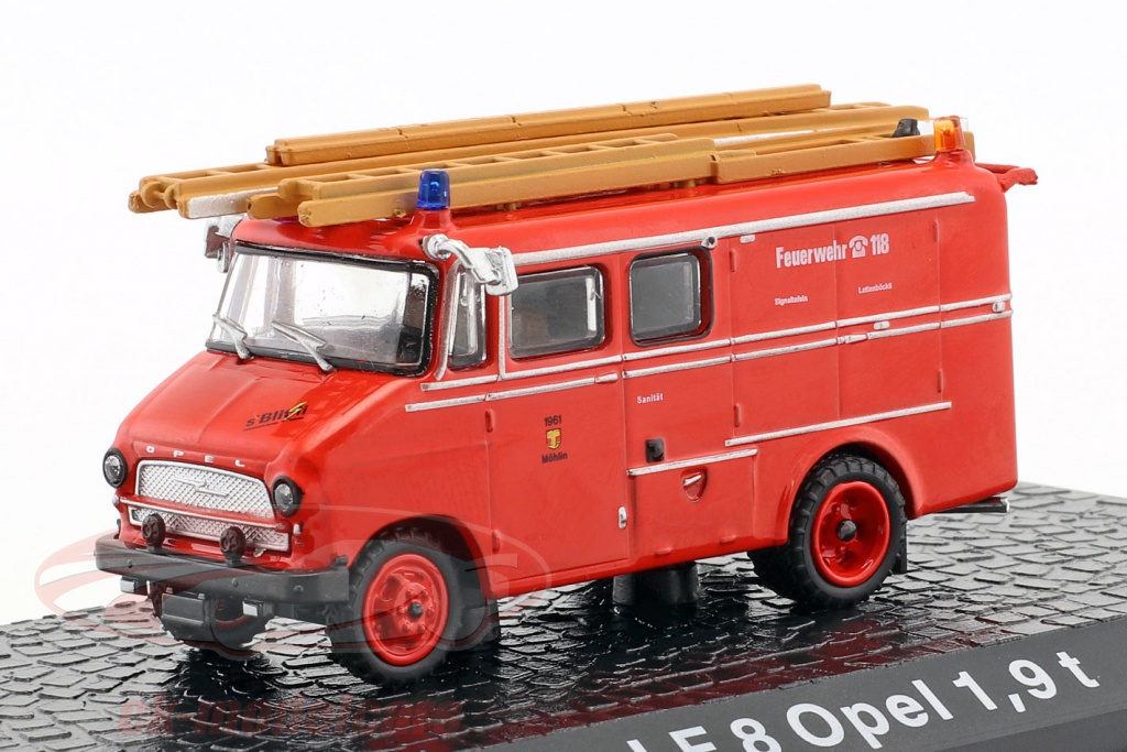 Opel LF8 1,9t vigili del fuoco anno di costruzione 1965-1975 rosso 1:72 Altaya