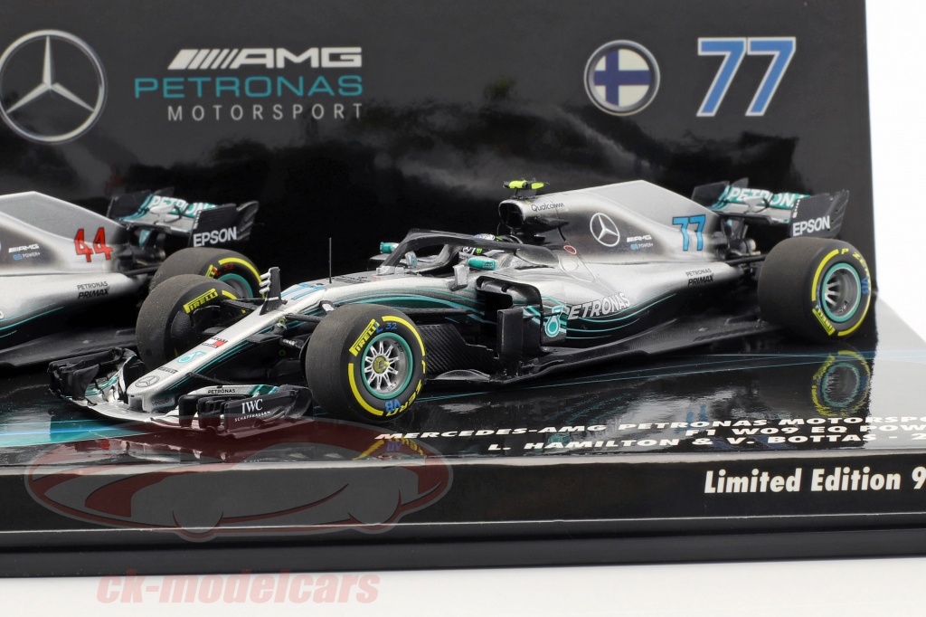 Hamilton #44 & Bottas #77 2-Car Set Mercedes-AMG F1 W09 formula 1 2018 1:43 Minichamps
