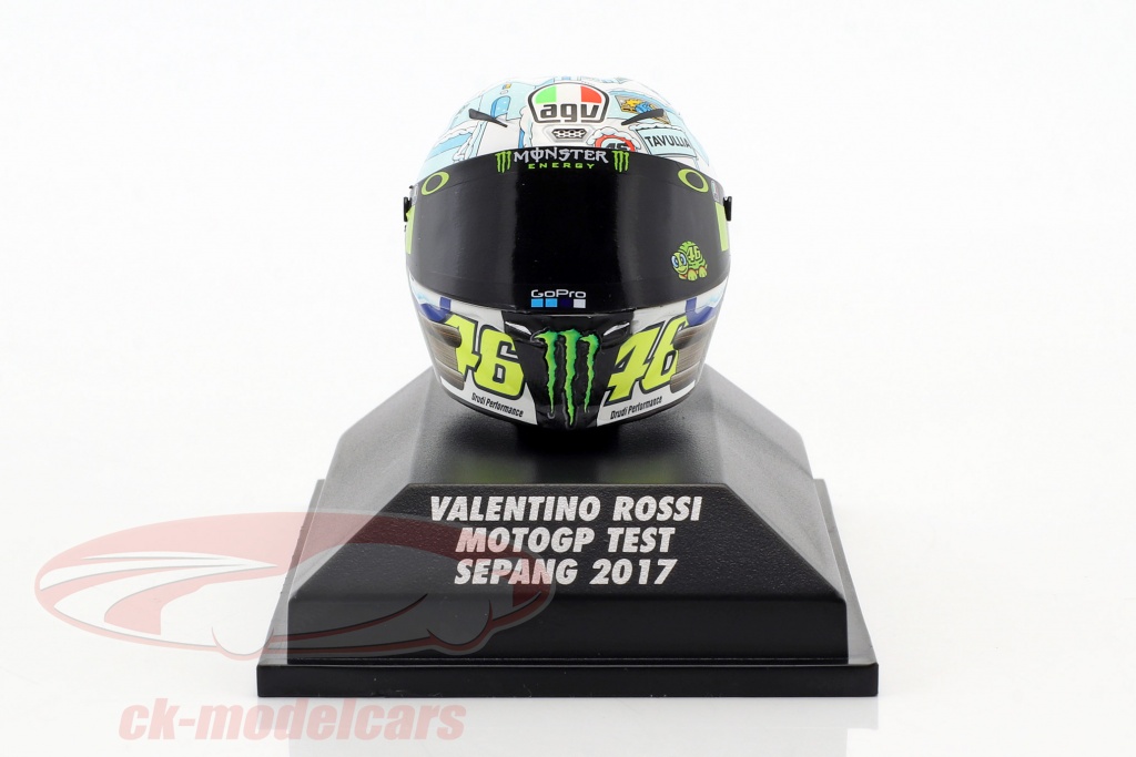 Valentino Rossi MotoGP Test Sepang 2017 AGV casco 1:8 Minichamps