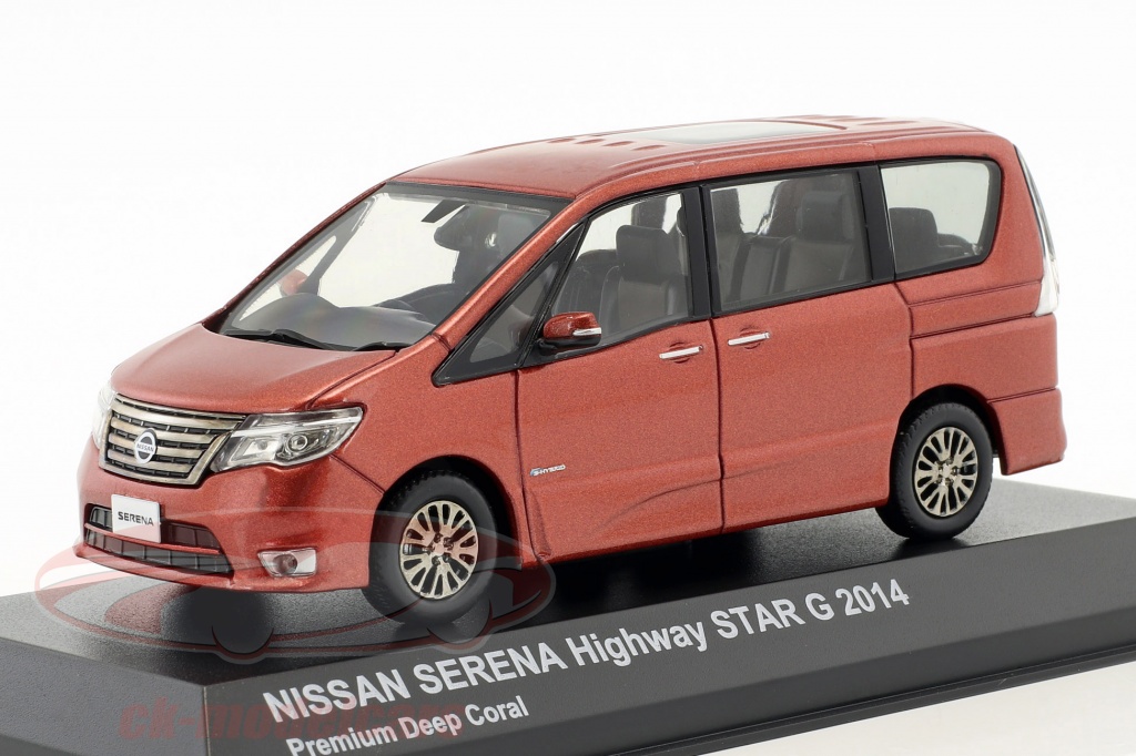 Nissan Serena minivan Highway Star G anno di costruzione 2014 corallo rosso metallico 1:43 Kyosho