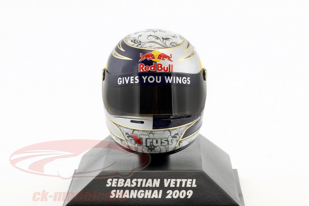 S. Vettel Red Bull GP Shanghai Formel 1 2009 Helm 1:8 Minichamps