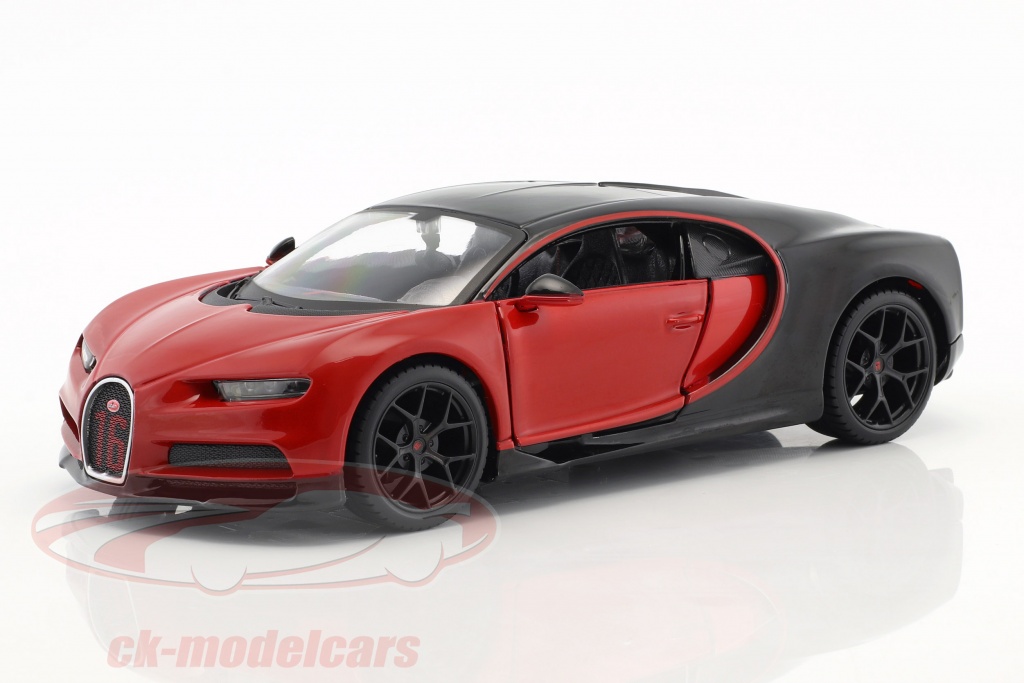 Bugatti Chiron Sport vermelho / preto 1:24 Maisto