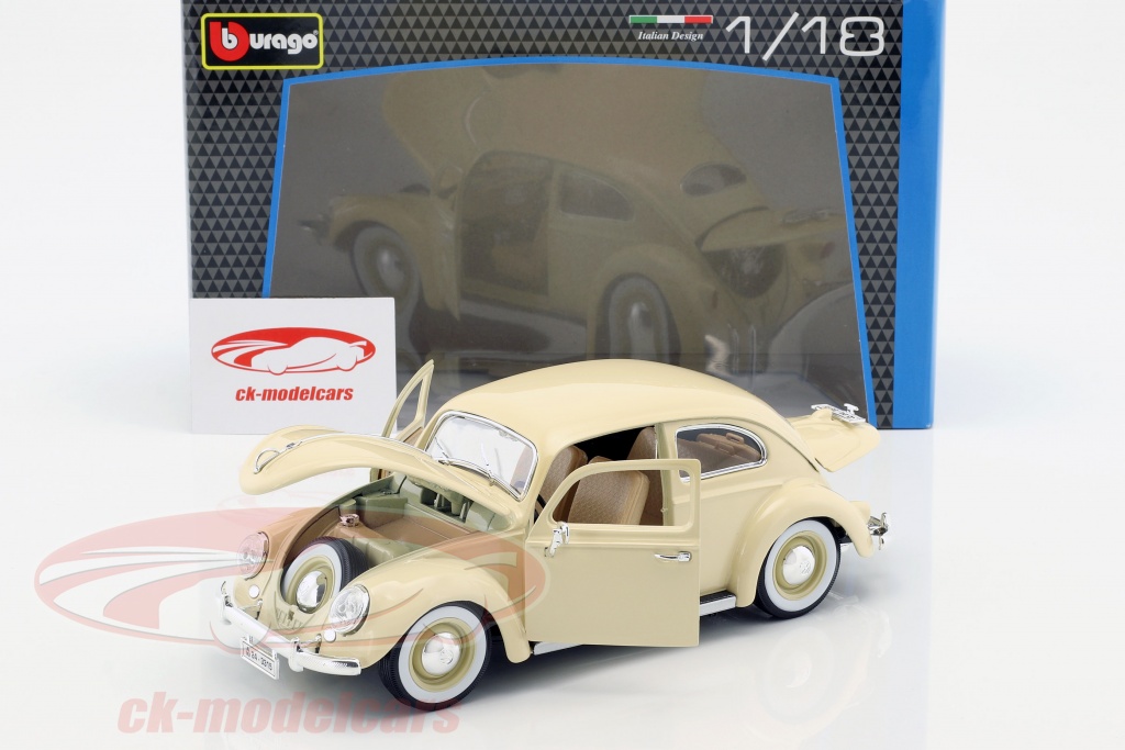 Bburago 1:18 Volkswagen VW Käfer Beetle creme weiß Baujahr 1955 18 