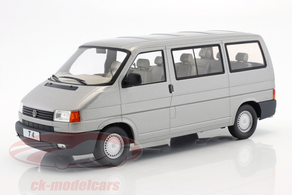 Volkswagen VW T4 autobus Caravelle anno di costruzione 1992 grigio metallico 1:18 KK-Scale