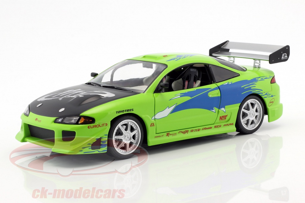 Brian's Mitsubishi Eclipse année de construction 1995 film Fast and Furious (2001) vert 1:18 Greenlight