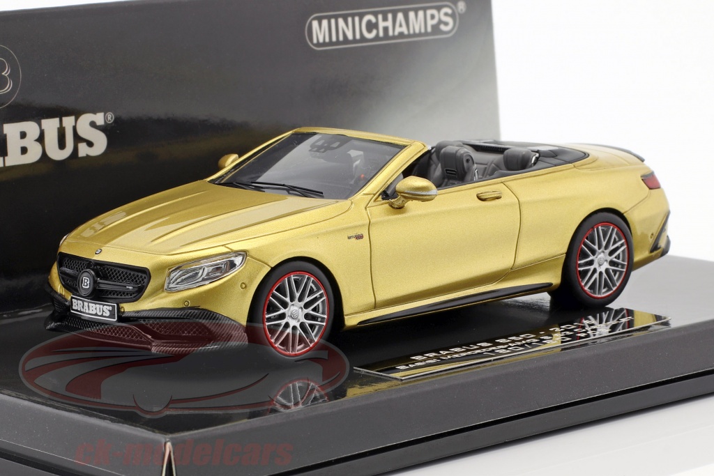 Brabus 850 based on Mercedes-Benz AMG S63 Cabriolet year 2016 gold 1:43 Minichamps