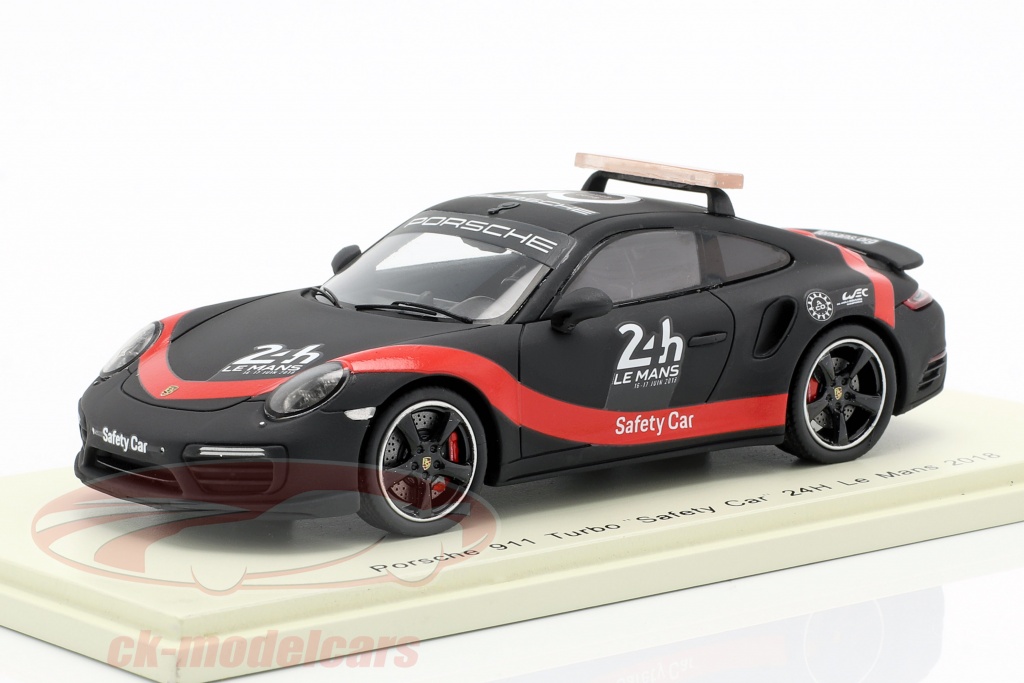 Porsche 911 Turbo Safety Car 24h LeMans 2018 preto / vermelho 1:43 Spark
