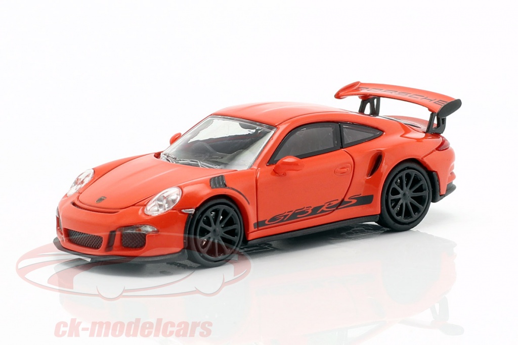 Porsche 911 (991) GT3 RS year 2013 lava orange / black 1:87 Minichamps
