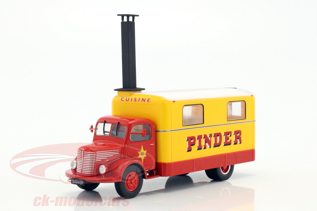 Unic ZU 51 cucina camion Pinder circo anno di costruzione 1952 giallo / rosso 1:43 Direkt Collections