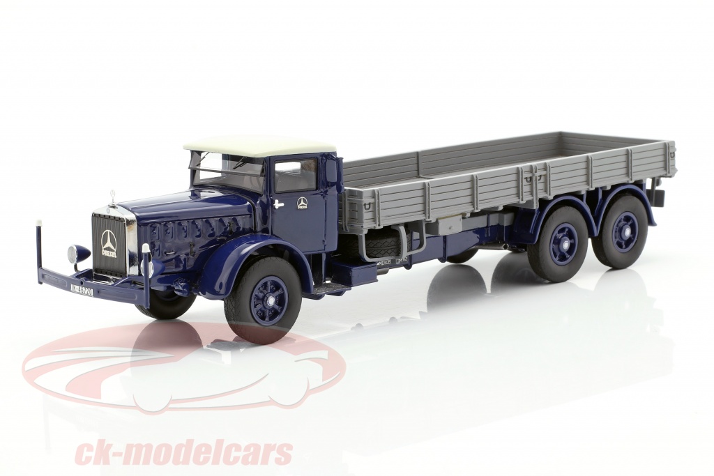 Mercedes-Benz L 10000 camión plataforma año de construcción 1937 azul oscuro / gris 1:43 Neo