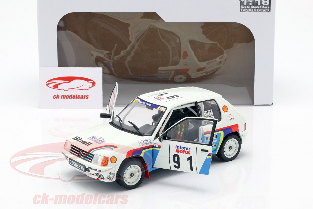 Diecast model cars Peugeot 205 1/18 Solido Rallye No.16 Rallye WM Tour de Corse