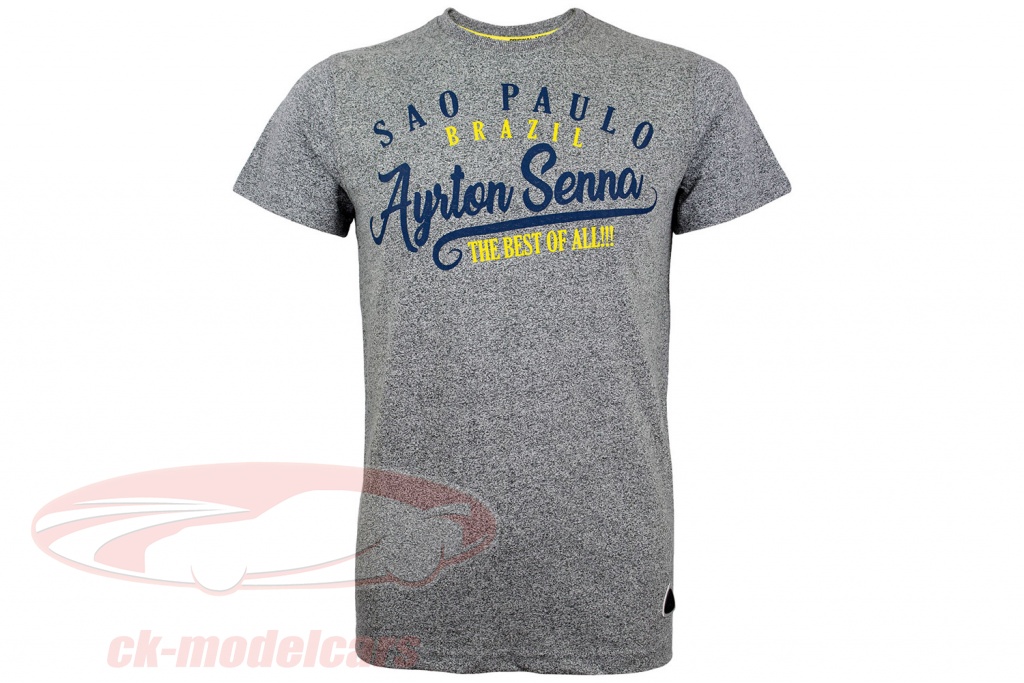 Ayrton Senna T-Shirt Vintage Sao Paulo gris chiné