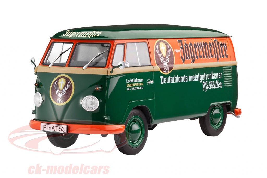 Volkswagen VW T1 Kastenwagen Jägermeister Bausatz grün / orange 1:24 Revell