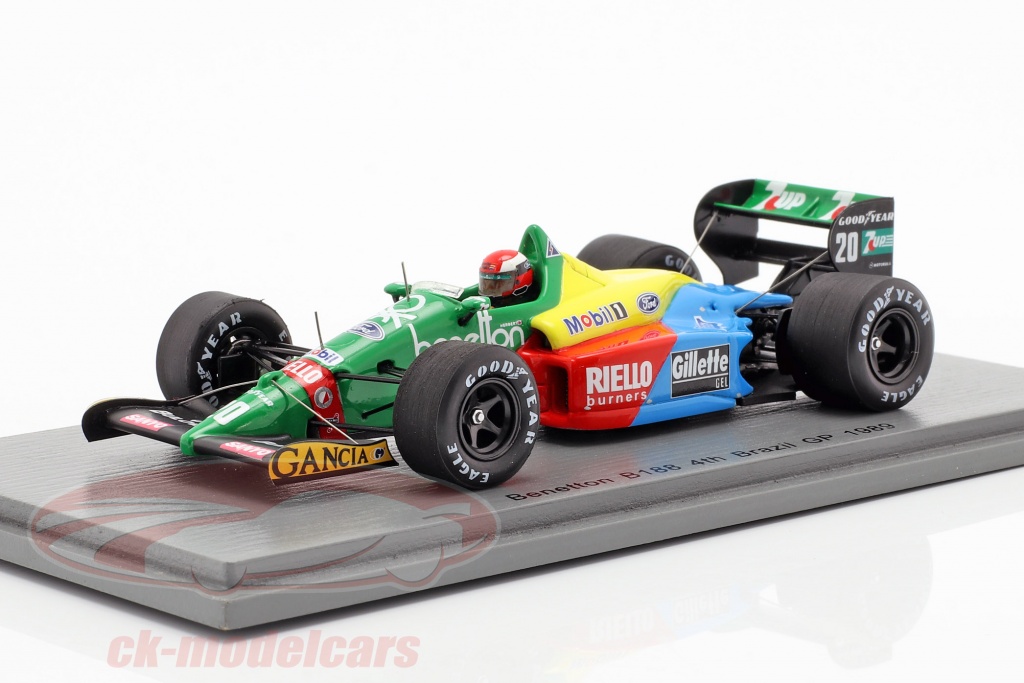 Johnny Herbert Benetton B188 #20 4th Brasilien GP Formel 1989 1:43 Spark