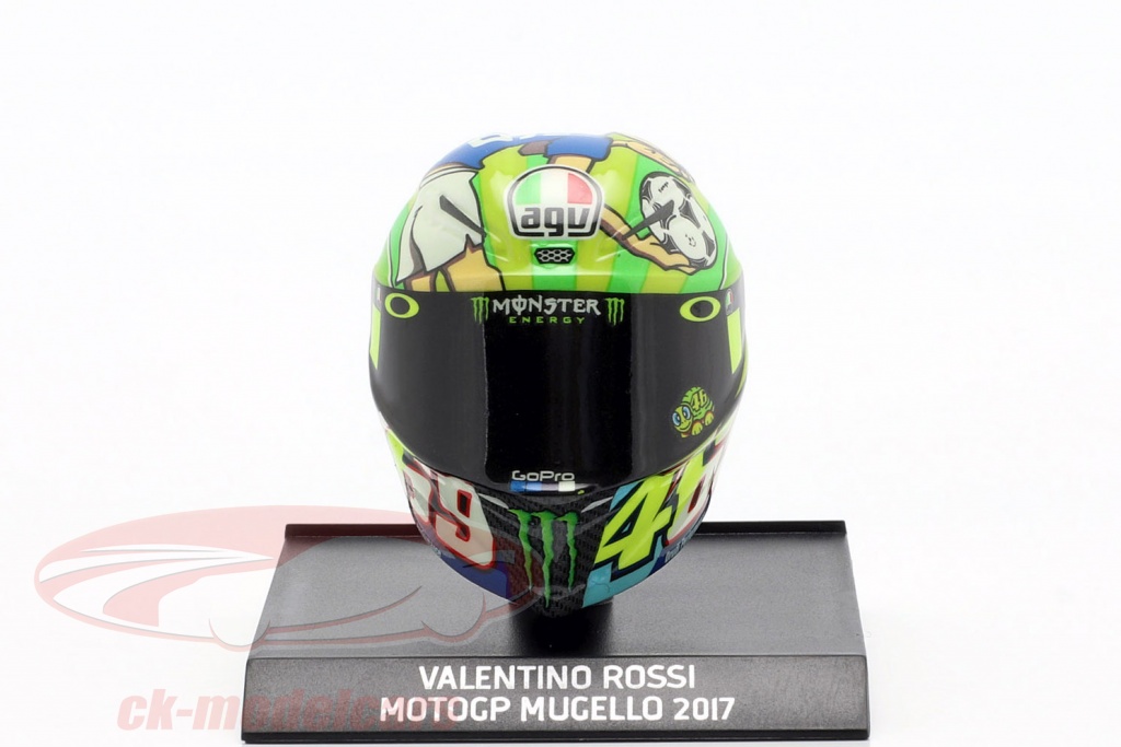 Valentino Rossi MotoGP Mugello 2017 AGV helmet 1:10 Minichamps