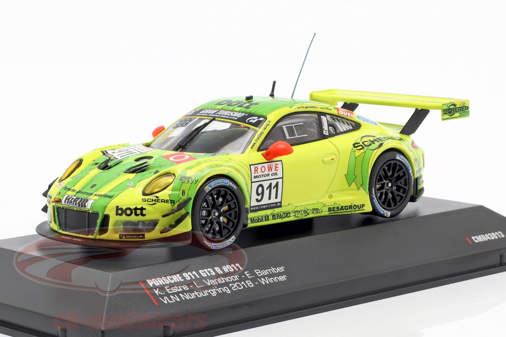 Porsche 911 (991) GT3 R #911 vencedor VLN 1 Nürburgring 2018 Manthey Grello 1:43 CMR